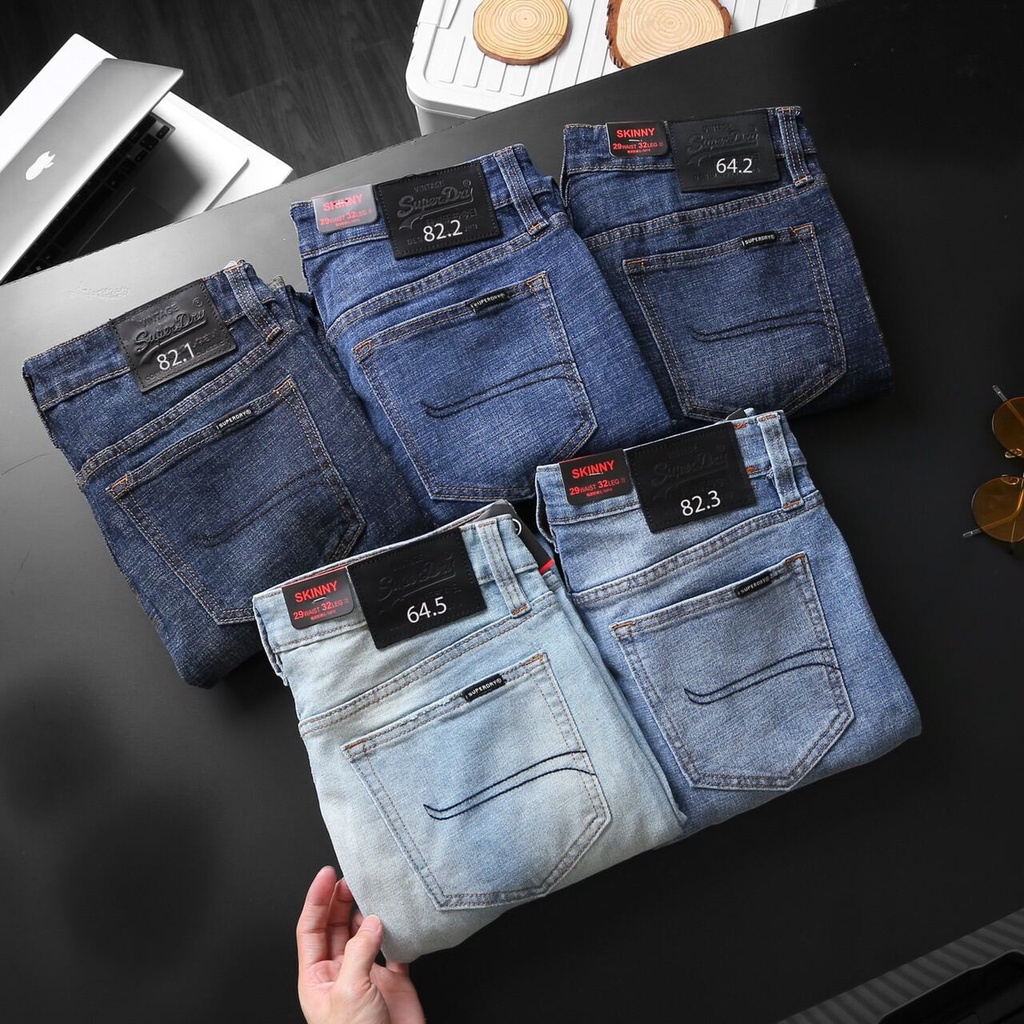 Quần bò nam xanh sáng Quần jean nam thời trang hàng cao cấp xuất chuẩn