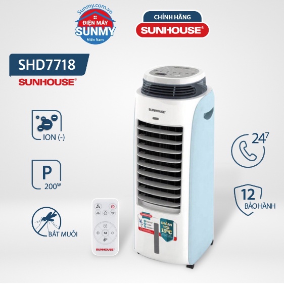 Quạt Điều Hòa Hơi Nước Sunhouse SHD7718