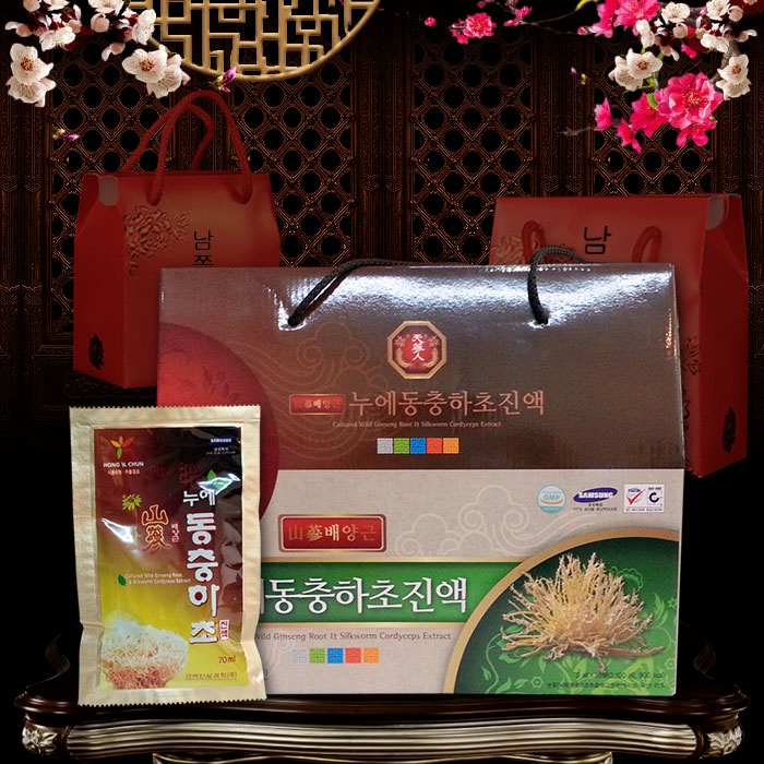 Nước đông trùng hạ thảo sâm núi bio hàn quốc chính hãng xách 30 gói x 70ml