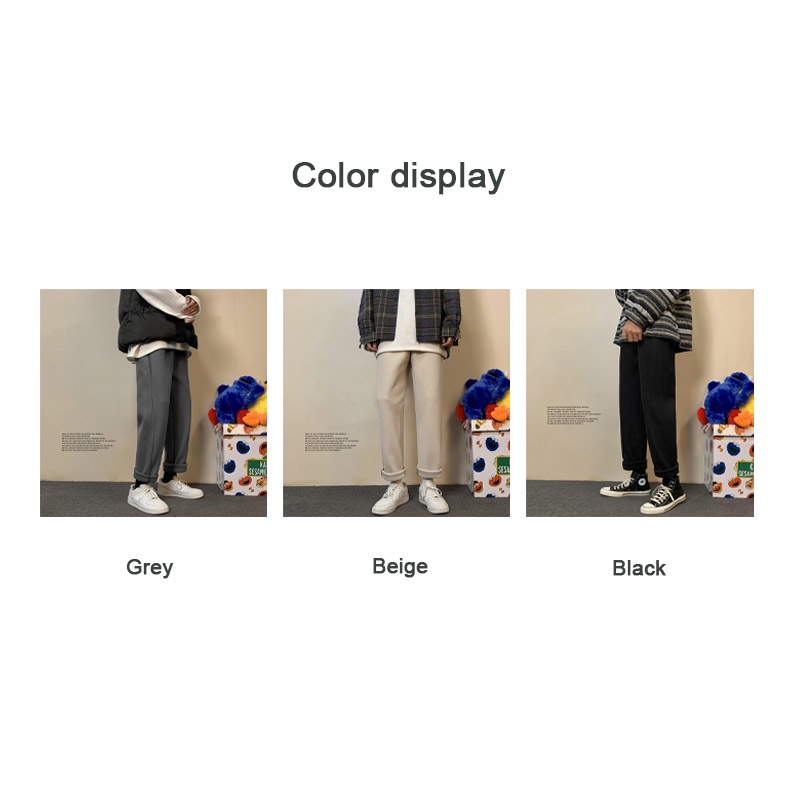 Quần dài AOKANG ống đứng dáng rộng màu sắc đơn giản thời trang thu đông kiểu Hàn Quốc cho nam