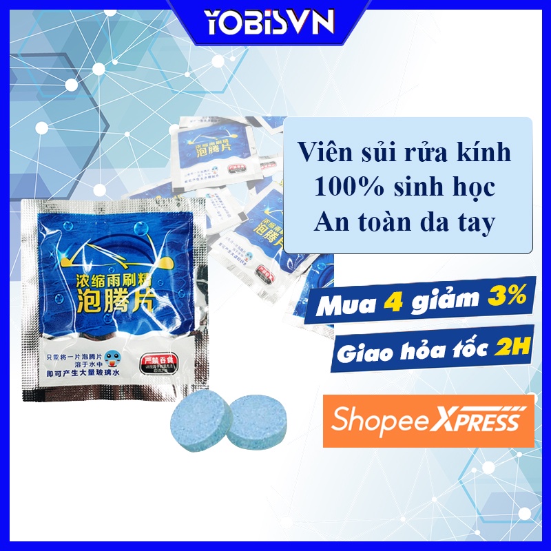 VIÊN SỦI NƯỚC RỬA KÍNH DÙNG RỮA KÍNH NHÀ , KÍNH XE Ô TÔ