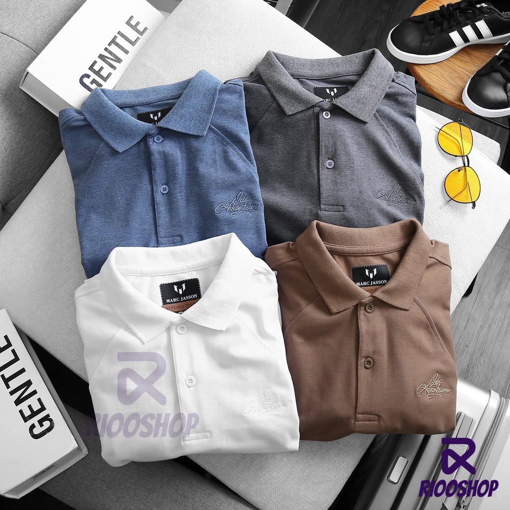 Áo nam có cổ, áo phông polo nam vnxk đơn giản, cộc tay, bigsize, đẹp, vải dày, form suông, chất lượng RIOOSHOP RSP055