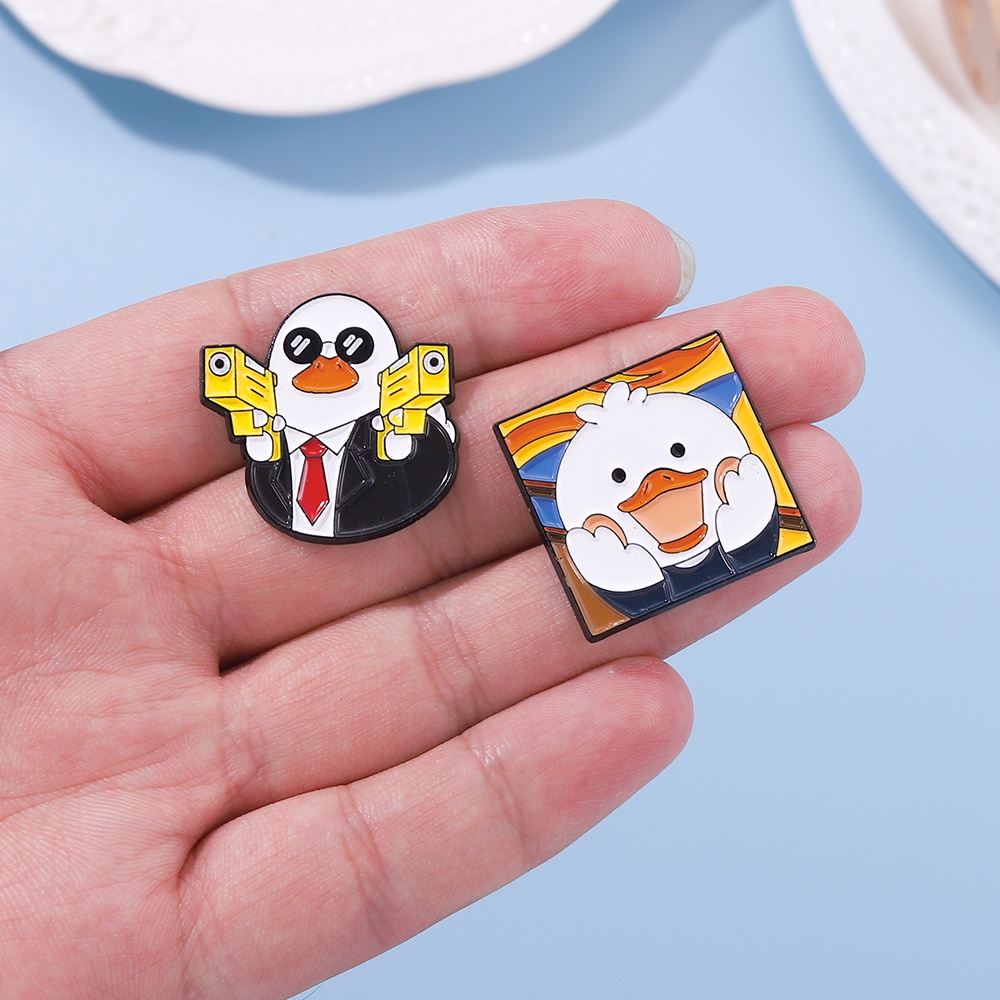 Ghim cài áo trang trí Qihe Jewelry hình vịt hoạt hình đáng yêu