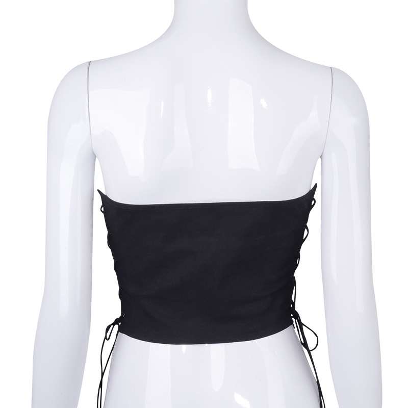 KLALIEN Áo ống sát nách màu trơn phong cách quyến rũ cho nữ