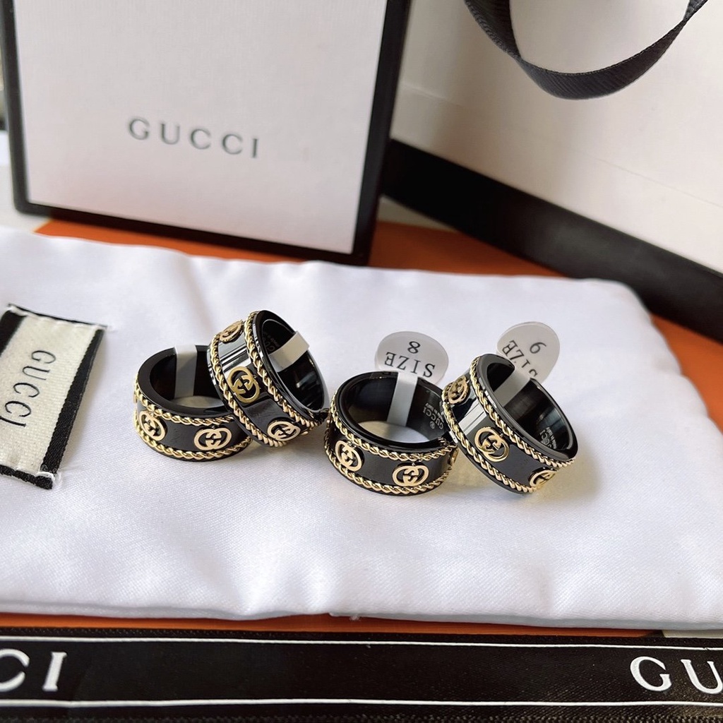 Nhẫn Thép Titan Trang Sức Thời Trang Gucci Cho Nam Và Nữ Senior Quý Phái Trang Trí Văn Phòng Chống Nước Và Rỉ Sét
