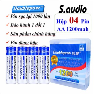 04 Pin Sạc AA 1200mAh Doublepow / Pin Tiểu Sạc Lại Dùng Cho Micro , Điều Khiển | Chính hãng