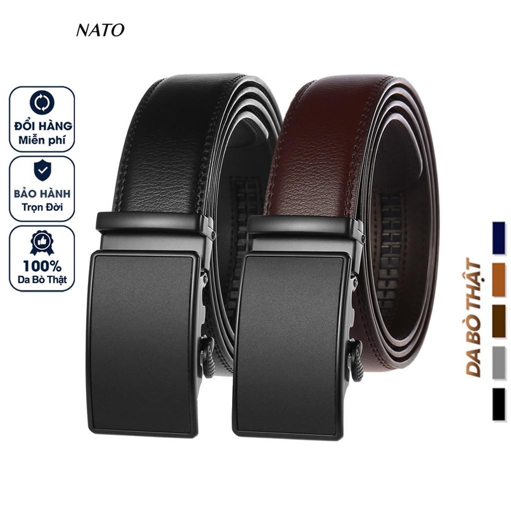 Thắt Lưng Nam HENRY Khóa Tự Động Da Bò Thật Cao Cấp Bền Đẹp Sang Trọng Công Sở Thời Trang Đi Làm Học Bản Nhỏ NATO
