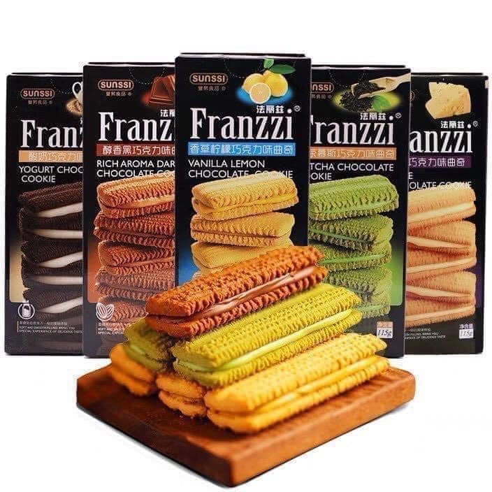 Bánh Quy Franzzi Socola Vị Phô Mai/Trà Xanh/Sữa Chua/Chanh Vani Hộp 115G