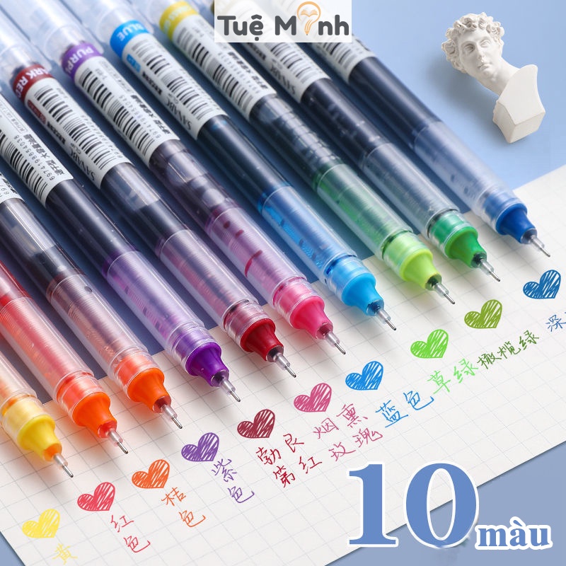 Bút mực nước ngòi kim nét 0.5mm B49 bút viết mực nhiều màu phong cách tối giản Muji