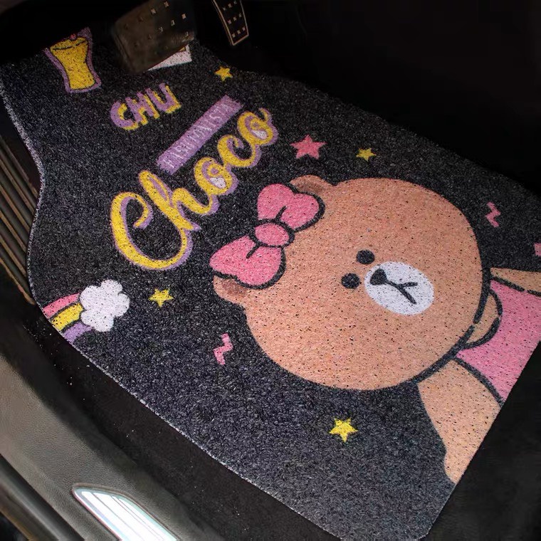 Thảm sàn rối cao cấp xe hơi chính hãng hình gấu thỏ Line friend - Thảm sàn rối cao cấp trên xe ô tô | BigBuy360 - bigbuy360.vn