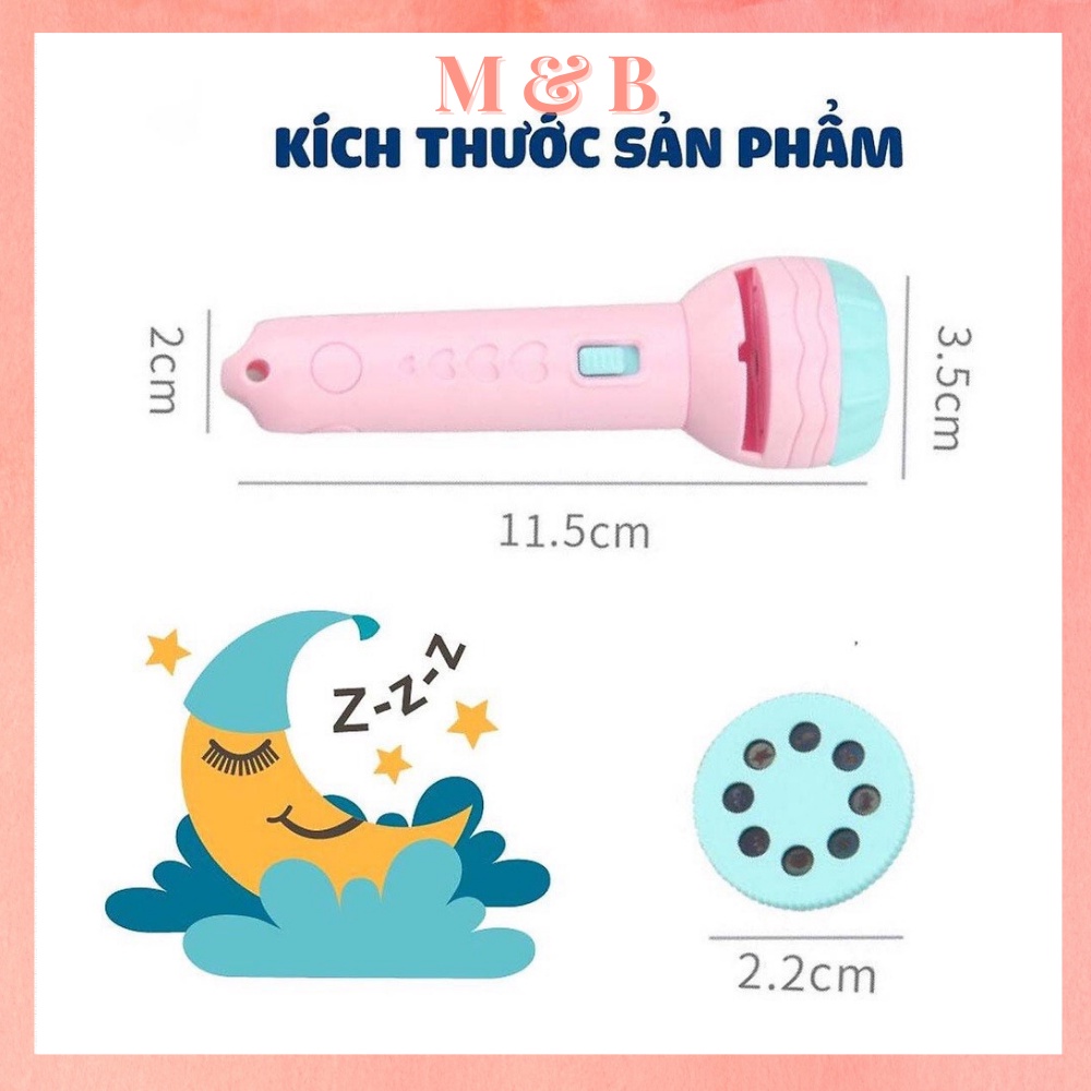 Đèn pin chiếu hình động vật dễ thương, đồ chơi thông minh tập vẽ cho bé, đồ chơi giáo dục phát triển trí tưởng tượng