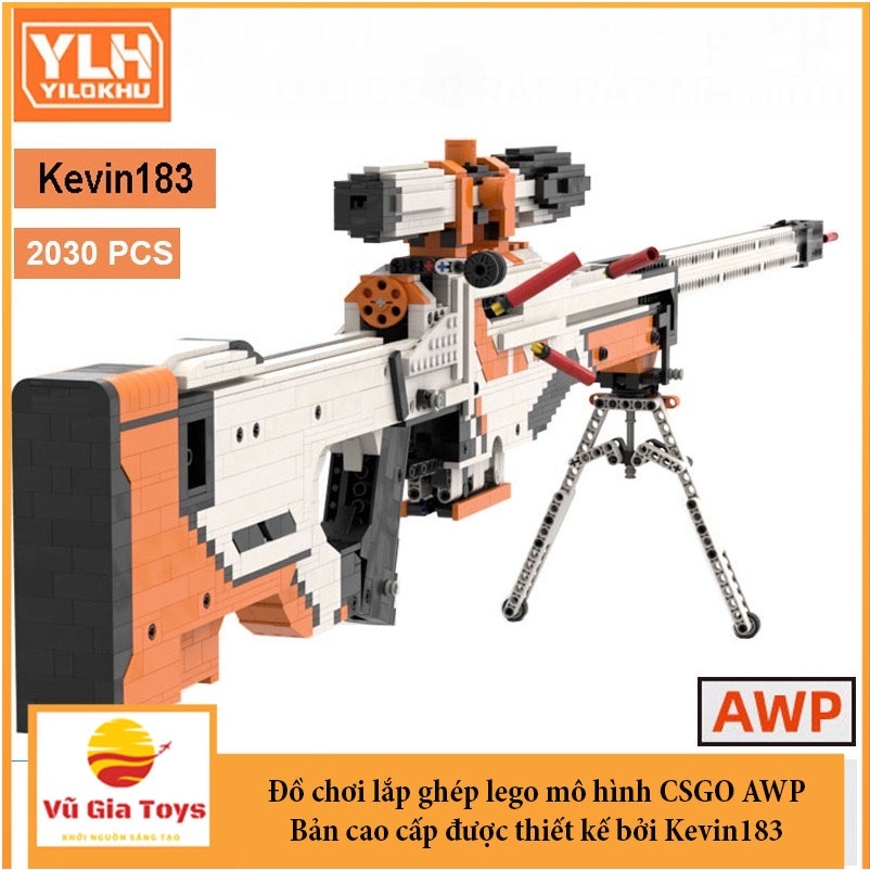 Đồ Chơi Lắp Ráp LEGO Mô Hình Súng CSGO AWP Asiimov Với 2030 Mảnh Ghép, Bản Thiết Kế Tiêu Chuẩn Của Kevin183