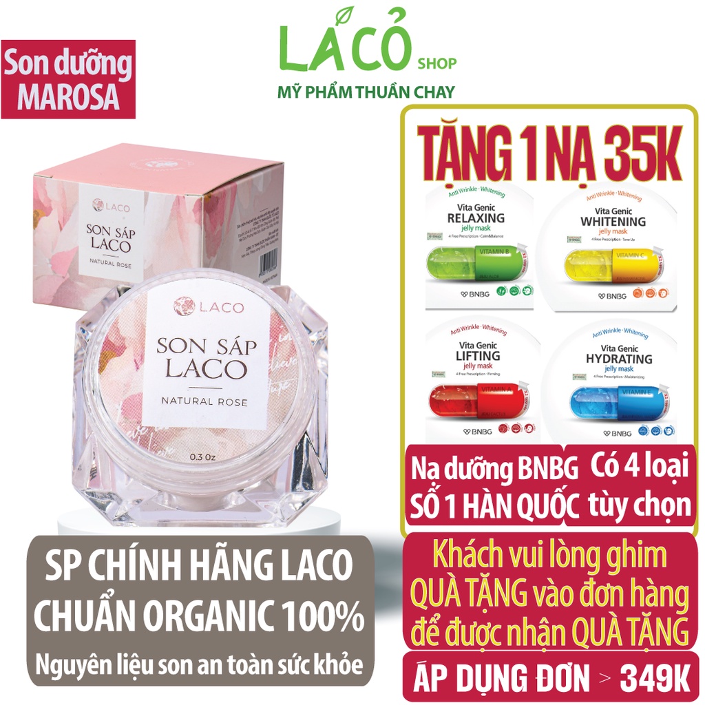 Son dưỡng môi Laco son duong moi son dưỡng môi son thâm môi dưỡng ẩm hồng môi chống khô nứt nẻ LÁ CỎ MỸ PHẨM THUẦN CHAY