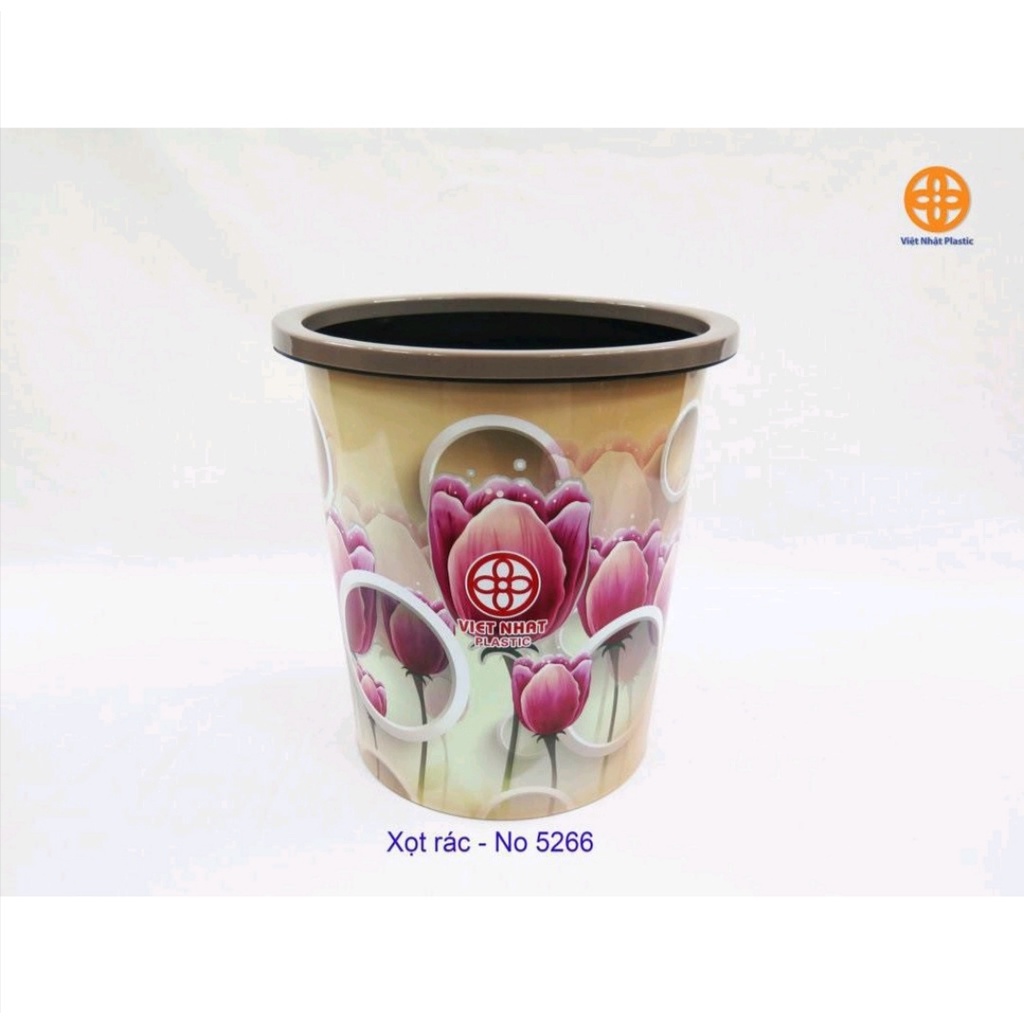 Xô rác, sọt rác họa tiết hoa Việt Nhật 5266
