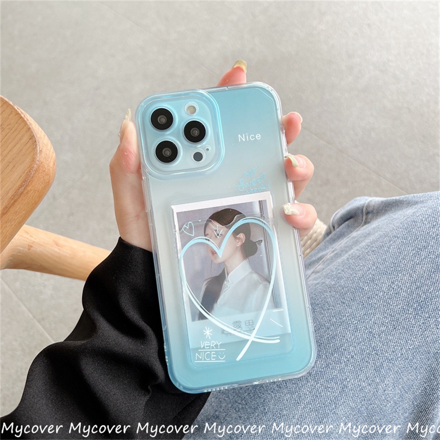 Ốp Điện Thoại Silicon Mềm Trong Suốt Có Ngăn Đựng Thẻ Cho iPhone 14 13 12 11 Pro Max X XR Xs Max 6 7 8 Plus SE 2020