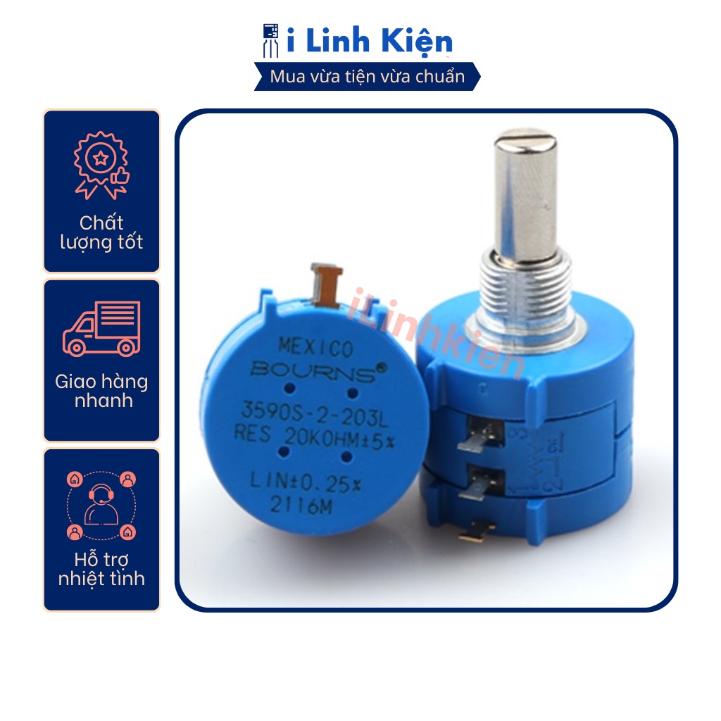 Chiết áp đơn 10K 3590S-2-103L 2W xoay nhiều vòng