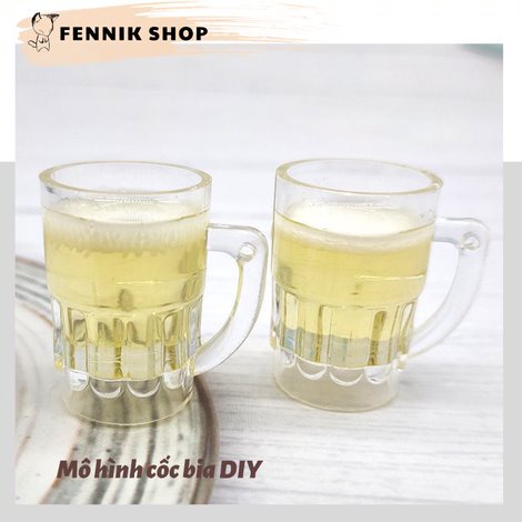Mô hình cốc bia mini trang trí móc khóa, mặt dây truyền độc đáo