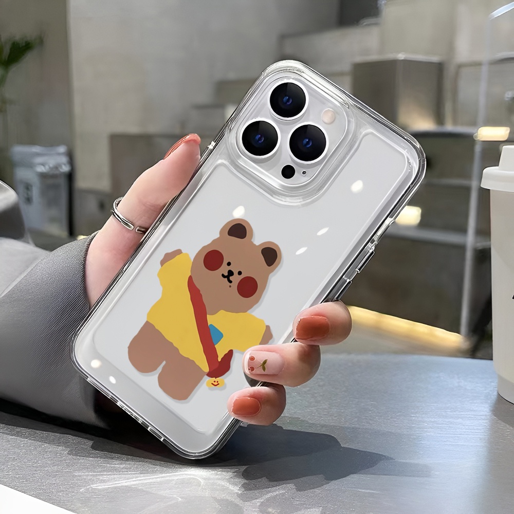 Ốp Điện Thoại Trong Suốt In Hình Gấu Hoạt Hình Dễ Thương Cho iphone 14ProMax 14Plus 13 11 12 7Plus X XR XS Max 8 7