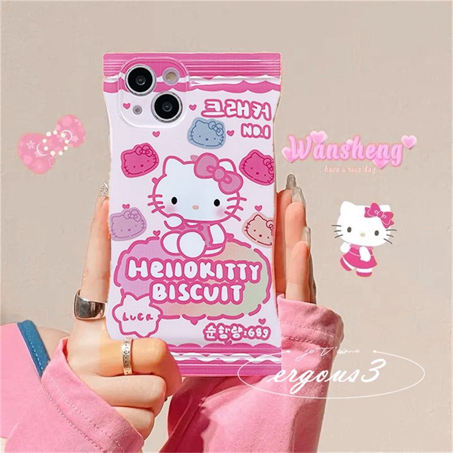 Ốp Điện Thoại Mềm Màu Kẹo Hình Mèo Kitty Cho iPhone 14 13 12 11 Pro Max SE2020 X XR Xs Max 7 8 6 6s Plus