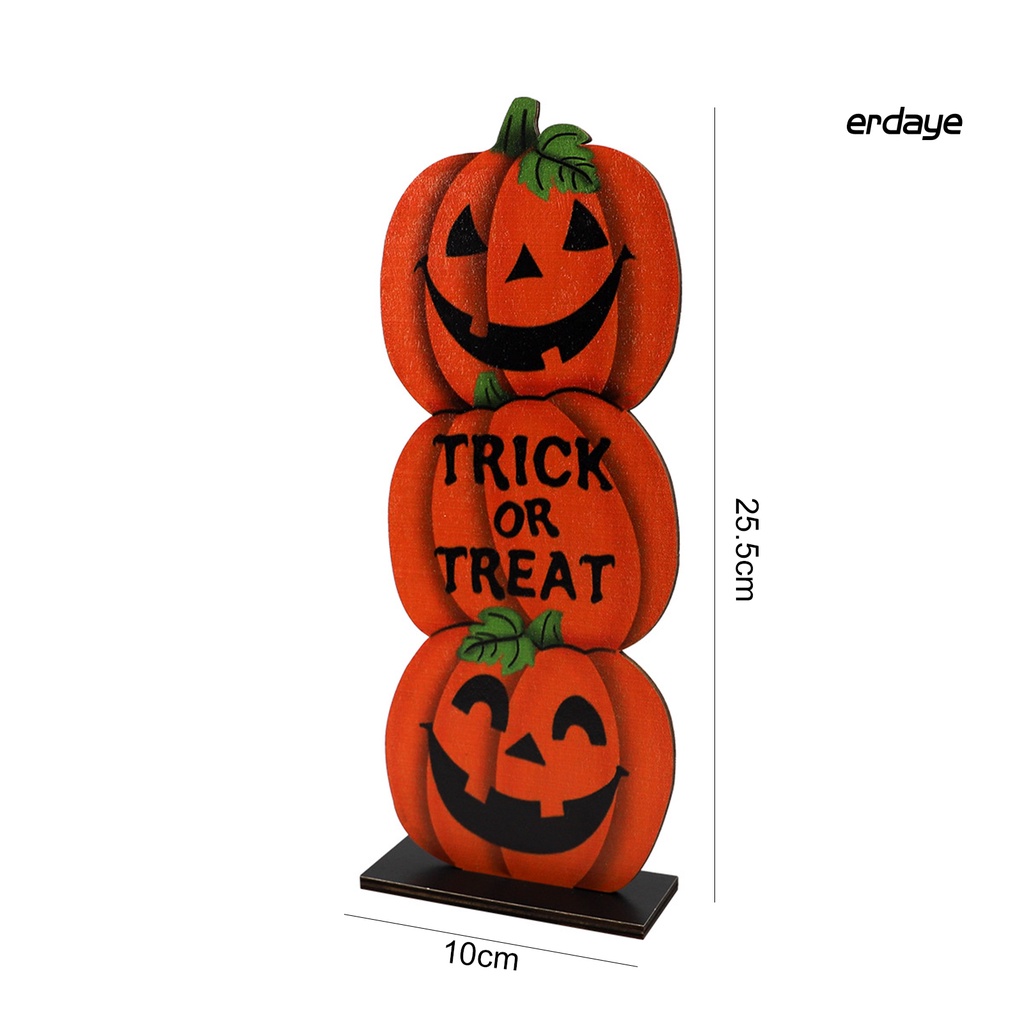 Bảng Gỗ Hình Bí Ngô Phong Cách Halloween Sáng Tạo Trang Trí Bàn