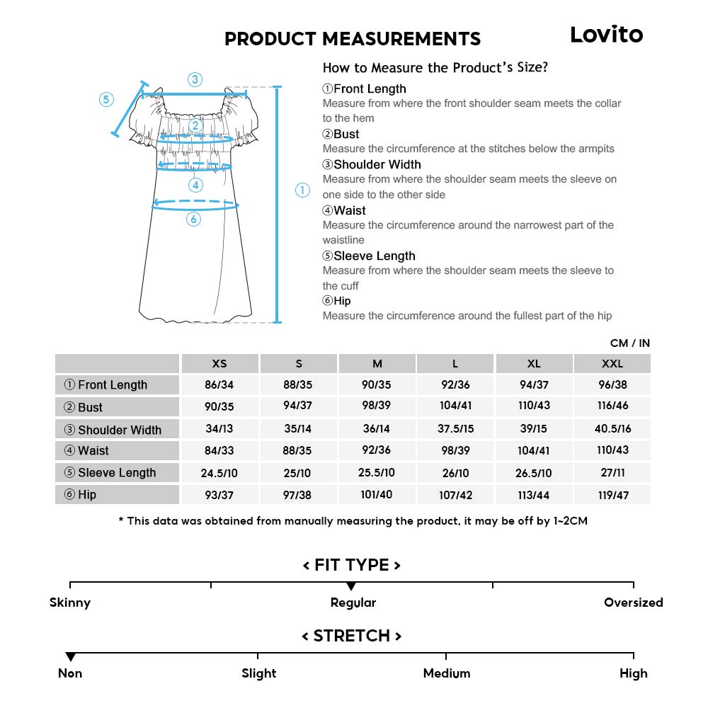 Đầm Lovito thường ngày trơn cổ vuông tay phồng L19D421