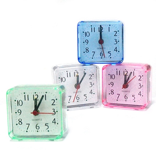 Đồng Hồ Báo Thức Để Bàn Mini Hình Vuông Nhỏ Gọn Yên Tĩnh Dùng Khi Đi Du Lịch