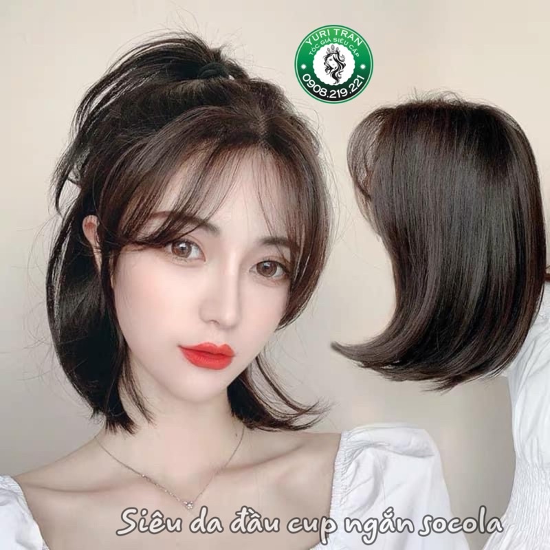 Siêu da đầu Cao Cấp Yuri Tran  màu choco tối mái bay siêu xinh, form chuẩn y hình thật.