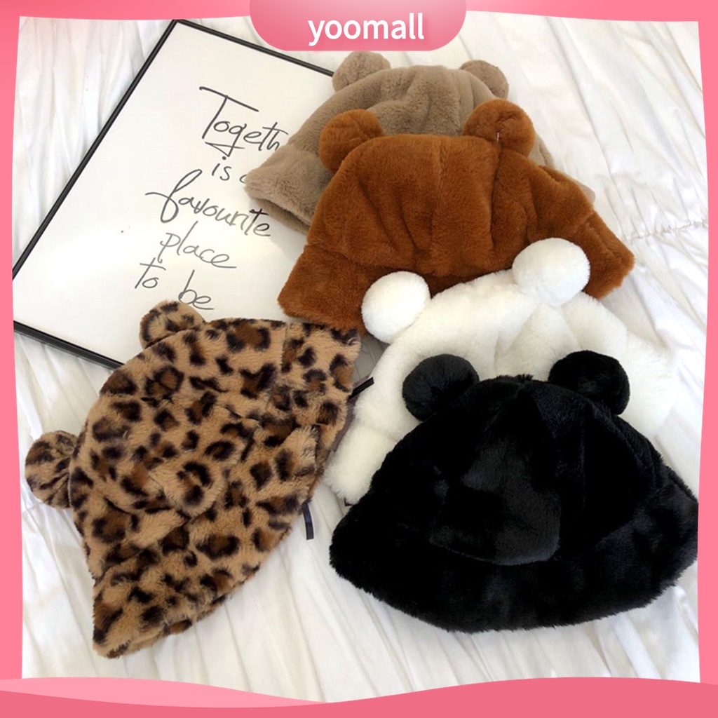 Mũ tai gấu chất liệu dày dặn mềm mại thời trang unisex