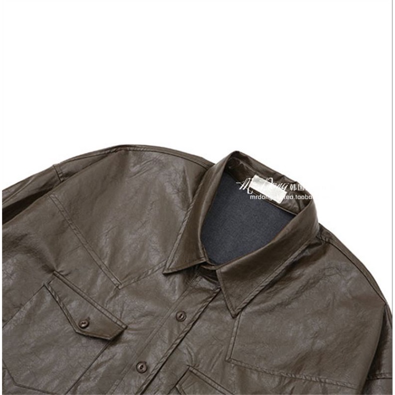 Áo Khoác SơMi Da Nhăn Phong Cách Vintage MrDong