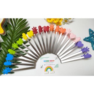 Kẹp ,gắp thức ăn mini bằng silicon và thép chống gỉ