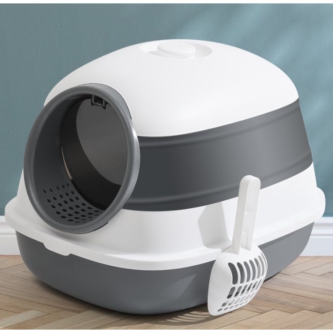Nhà Vệ Sinh Cho Mèo hình UFO, kín mùi, trần cao