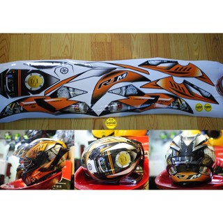 Decal dán mũ bảo hiểm Fullface Yamaha R1M cam