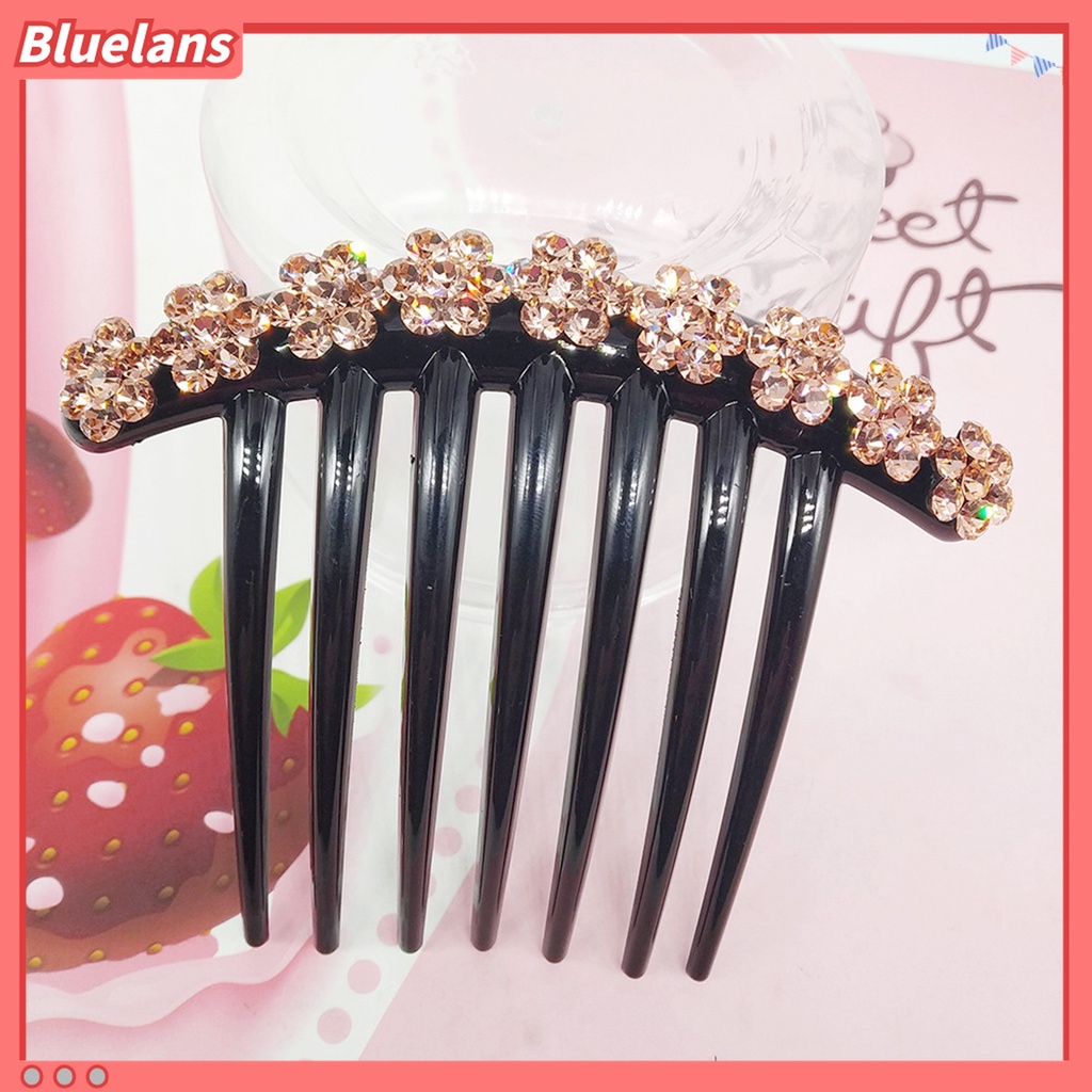 Lược Cài Tóc 7 Răng Đính Đá Trang Trí Hoa Xinh Xắn Chống Trượt 48h