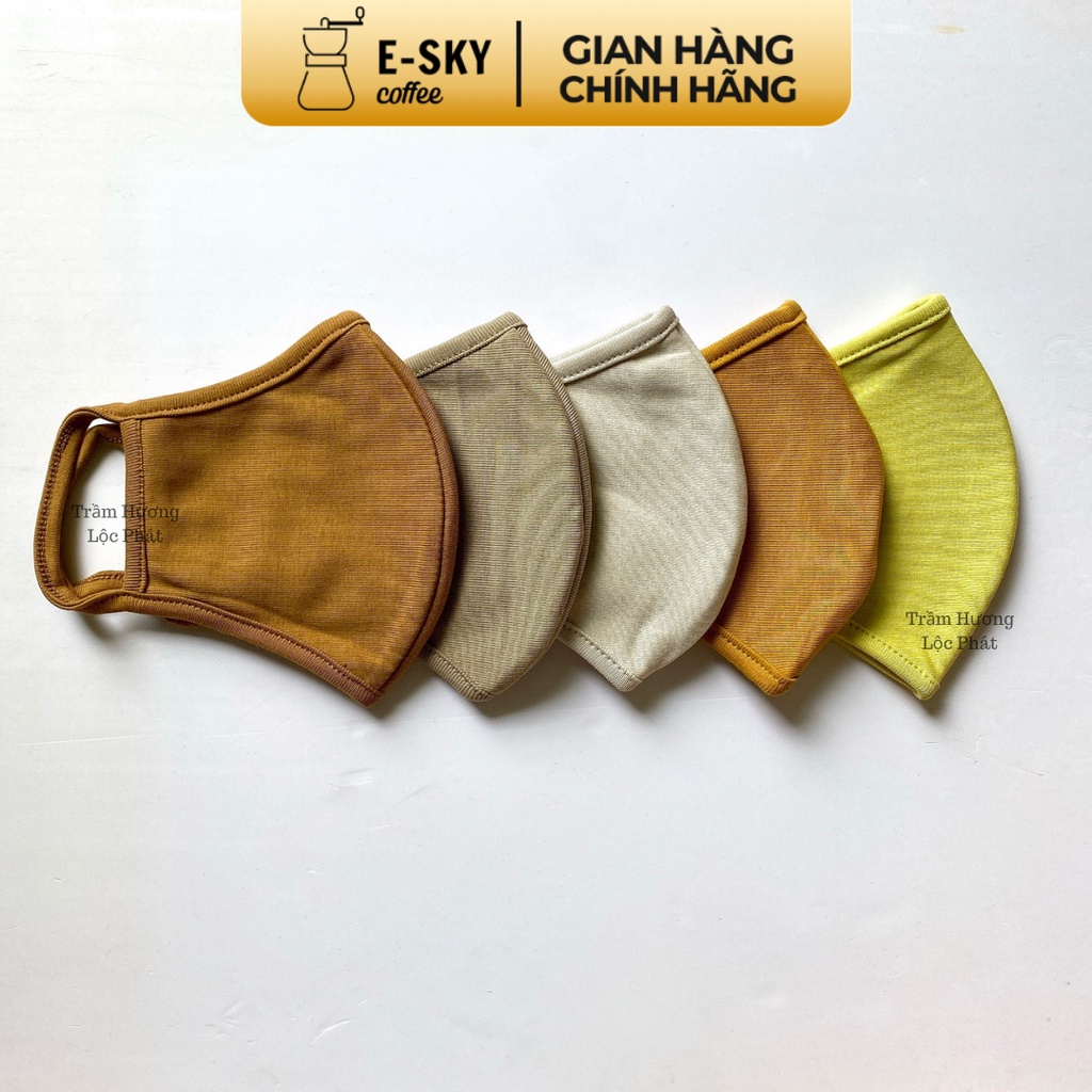 Khẩu Trang Nam Nữ Vải Cotton Cao Cấp Chống Nắng Tia Uv Màu Xám Nhạt Combo 5 Cái