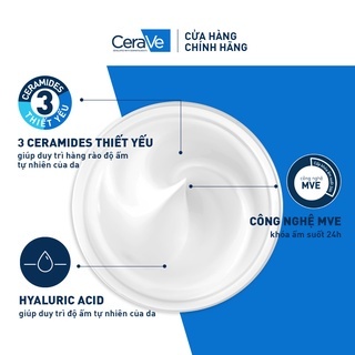 Kem Dưỡng Ẩm Cerave Moisturizing Cream Dành Cho Da Khô - Bảo vệ da, khối phục màng ẩm cho da