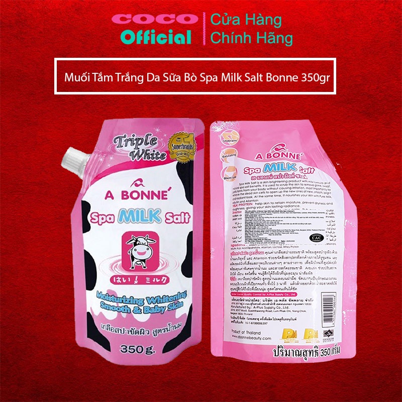 Muối Tắm Sữa Bò A Bonne Spa Milk Salt Tẩy Tế Bào Chết 350gr