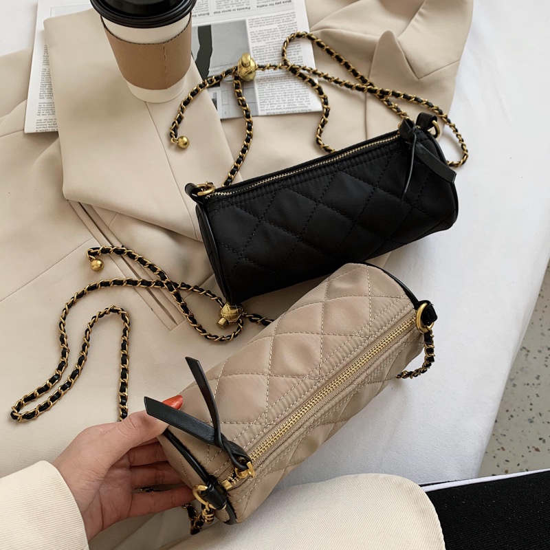 IELGY Túi Đeo Vai Vải canvas In Họa Tiết Ngựa Vằn Phối Dây Xích Thời Trang Cho Nữ