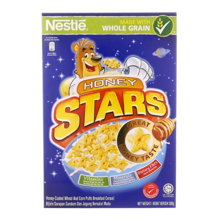 Bánh ngũ cốc ăn sáng Nestlé Honey Stars hộp 150g và 300g