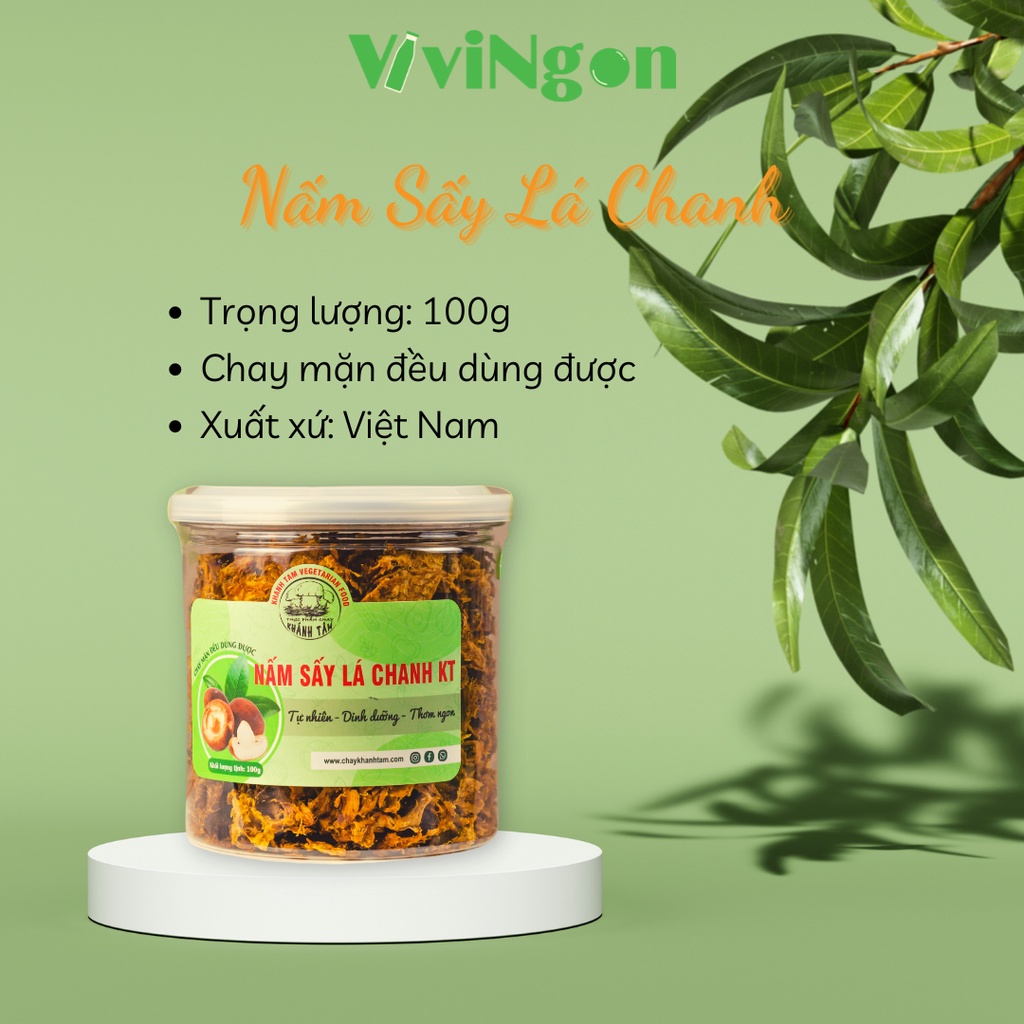 Khô nấm hương sấy lá chanh hũ 100g loại 1, nấm khô nấm đông cô sấy lá chanh, eat clean, thuần chay rất ngon, vivingon