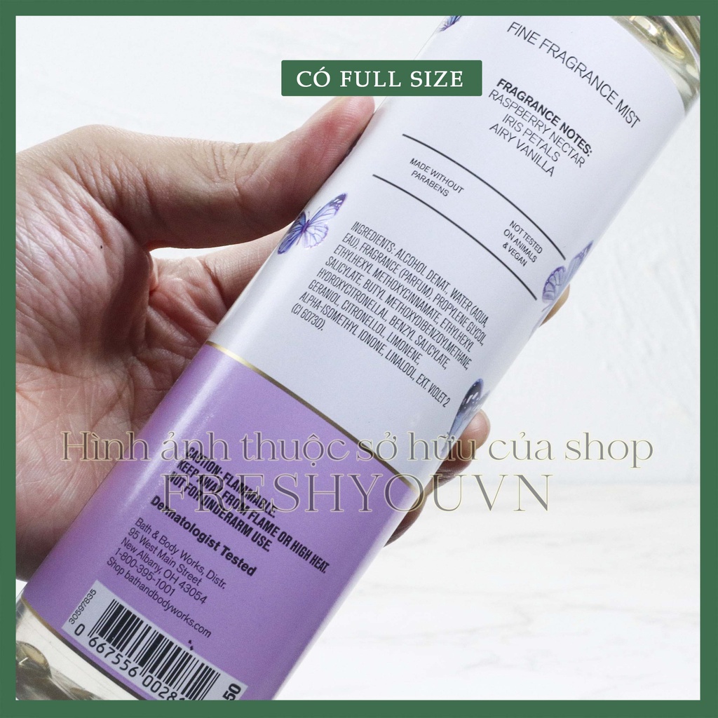 Butterfly - Xịt thơm toàn thân body mist khác Bath & Body Works - fresh you