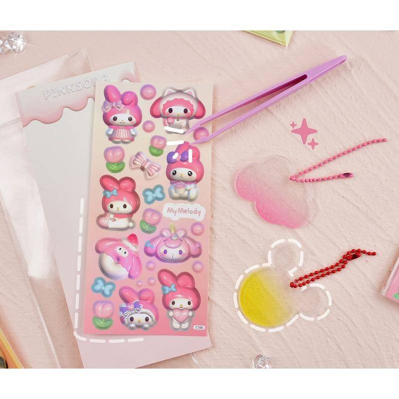 Miếng Dán Trang Trí Điện Thoại / Laptop / Vali / Sổ Tay Hình Cinnamoroll 3D DIY Sanrio mymelody