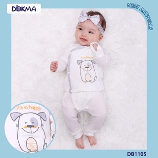 [DB1105] Bộ sơ sinh cài lệch Dokma cotton (NB-3M)