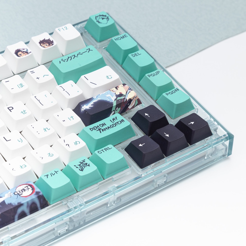 141 Phím Kamado Tanjirou Keycaps Cherry Profile Demon Slayer Anime PBT Dye Phụ Bàn phím cơ học Keycap