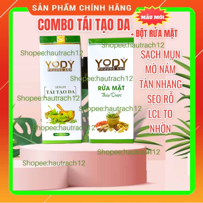 COMBO SERUM TÁI TẠO DA PHƯƠNG ANH BỘT RỬA MẶT MỤN NÁM TÀN NHANG YODY WHITE