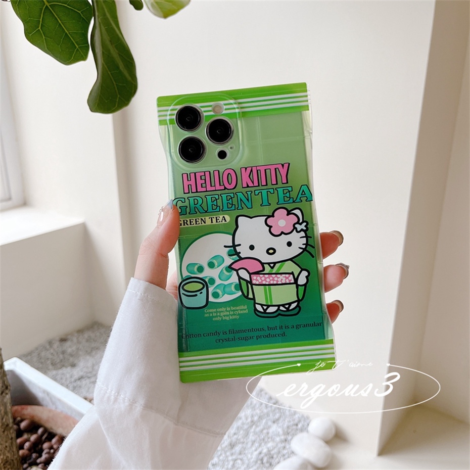 Ốp Điện Thoại Mềm Màu Kẹo Hình Mèo Kitty Cho iPhone 14 13 12 11 Pro Max SE2020 X XR Xs Max 7 8 6 6s Plus