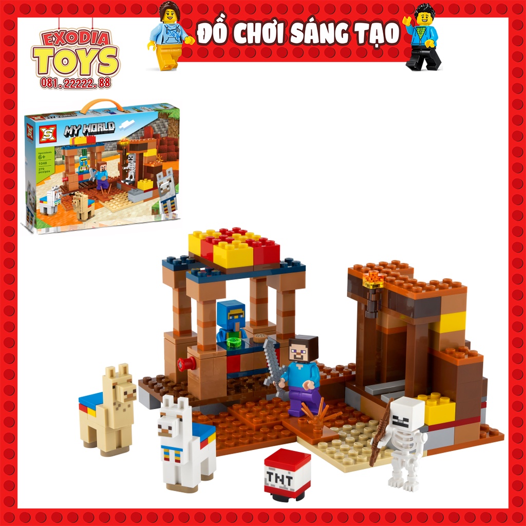 Xếp hình Minecraft Trạm Giao Dịch : The Trading Post - Đồ Chơi Lắp Ghép Sáng Tạo - SX1048 Lego Ideas 21167