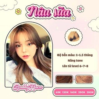 Thuốc nhuộm tóc NÂU SỮA , NÂU TRÀ SỮA không dùng Thuốc tẩy tóc của Buddyhairs