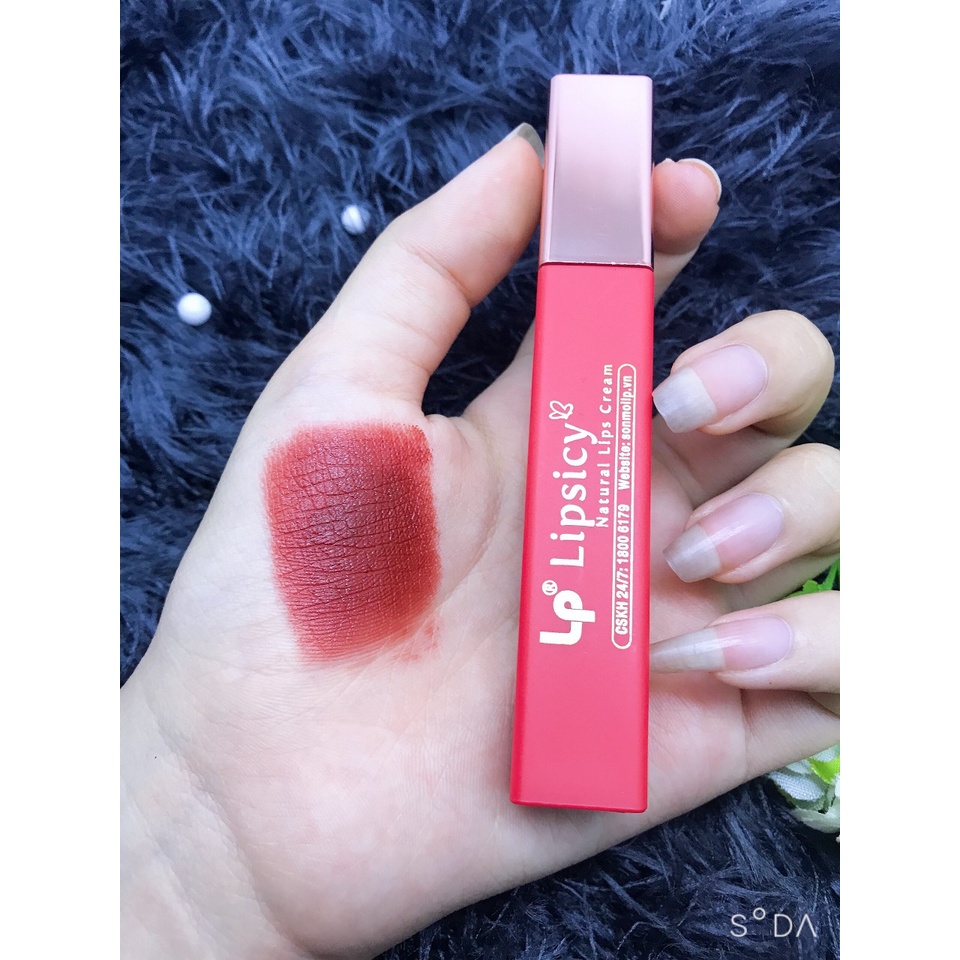 Son Kem LIPSICY Màu Lì Mềm siêu Mịn Dưỡng Môi Lâu Trôi 5g