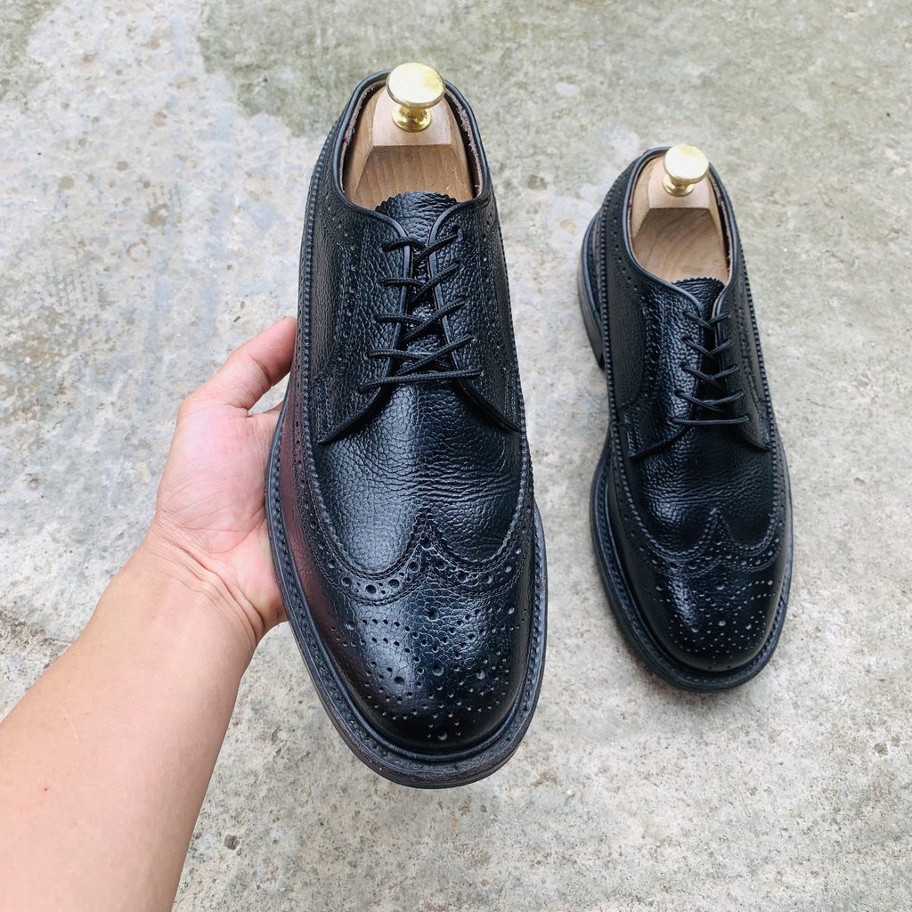 Giày tây regal size 39 kiểu đục lỗ brogue derby mau đen
