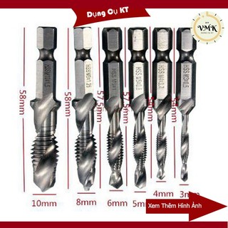 Bộ 6 mũi taro chân lục giác tạo ren